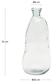 Kave Home - Vaso Brenna in vetro trasparente 100% riciclato 51 cm