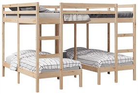 Giroletto castello triplo 140x200/70x140cm legno massello pino