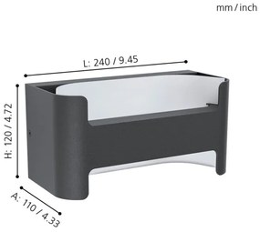 Eglo 98729 - Applique a LED da esterno PASSIRANO LED/4,8W/230V IP44