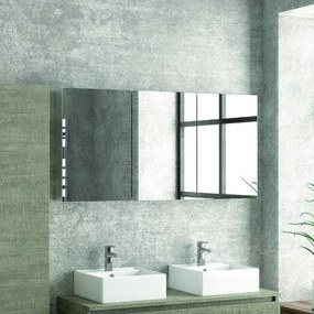 Kamalu - composizione bagno 120cm sospesa con mobile specchio e colonna