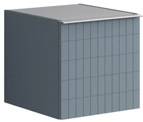 Struttura semi colonna da bagno Pixel 1 anta laccato opaco indaco L 40 x H 40 x P 45.5 cm