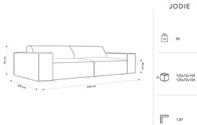 Divano in tessuto bouclé beige 244 cm Jodie - Micadoni Home