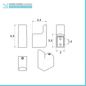 Coppia di appendini a muro bianco opaco Gedy serie Pirenei in acciaio inox