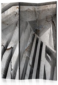 Paravento separè Cemento 3D - texture di cemento grigio con effetto 3D