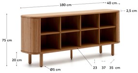 Kave Home - Credenza Mailen 2 porte in impiallacciatura di frassino con finitura naturale 180 x 75 cm