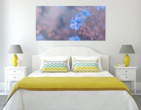 Quadro su tela – Fiori blu su sfondo vintage