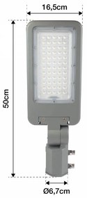 Armatura Stradale LED 40W, 170lm/W, Programmabile, 1-10V, Classe II - PHILIPS Xitanium Colore Bianco Freddo 5.000K