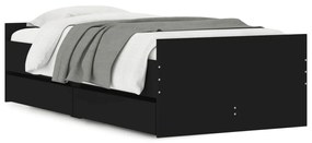Giroletto nero con cassetti 75x190 cm small single