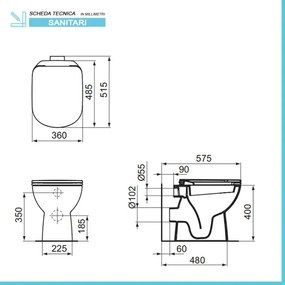 Sanitari Ideal Standard tradizionali scarico a parete e copriwater originale I.Life A