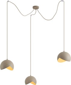 Lampada a sospensione di design beige con vetro opalino a 3 luci - Tulip