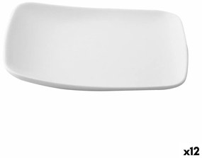 Piatto da Dolce Ariane Vita Quadrato Ceramica Bianco (20 x 17 cm) (12 Unità)