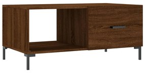 Tavolino da salotto rovere marrone 90x50x40cm legno multistrato