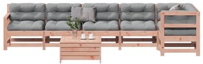 Set divani giardino 7 pz con cuscini legno massello di douglas