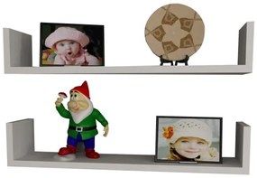 SET 2x mensola a muro IRIS 14,5x63 cm bianca