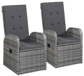 Set mobili da pranzo per giardino 3 pz grigio