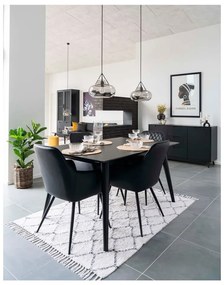 Set di sedie da pranzo nera in imbottito con braccioli 2 pz Harbo – House Nordic