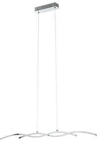Lampadario A Sospensione Moderno Lasana 2 Acciaio Cromo 1 Luce Led 19W 2600Lm