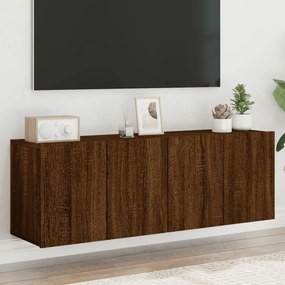 Mobili Tv A Parete 2pz Rovere Marrone 60x30x41 Cm /