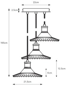 Markslöjd 108853 - Lampadario a sospensione con filo NOVIA 3xE27/40W/230V nero/fumé