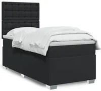 Letto a Molle con Materasso Nero Singolo in Similpelle 3293052