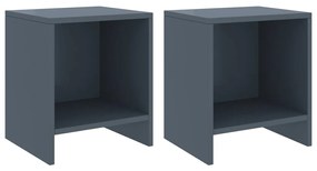 Comodini 2 Pz Grigio Chiaro 35x30x40 Cm Legno Massello Di Pino /