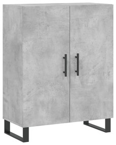 Credenza Grigio Cemento 69,5x34x180 cm in Legno Multistrato