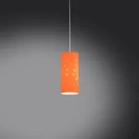 Sospensione Moderna A 1 Luce Pois In Polilux Bicolor Arancione Made In Italy