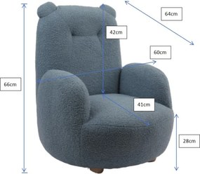 Poltrona per bambini beige con rivestimento in bouclé Rocky – Vipack