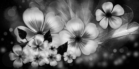 Stampa su tela – Fantasia di fiori in bianco e nero