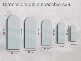 Specchio atipico con illuminazione a LED A38 45×120