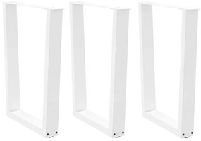 Gambe Per Tavolo Pranzo A V 3 Pz Bianco 70x(72-73,3)cm Acciaio /