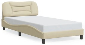 Giroletto Con Led Senza Materasso Crema 100x200 Cm İn Tessuto /