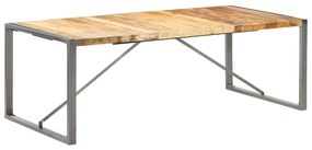 Tavolo Da Pranzo 220x100x75cm İn Legno Massello Di Mango Grezzo /