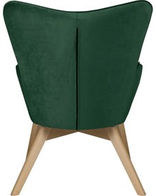 Poltrona verde scuro con rivestimento in velluto Niko – Ropez