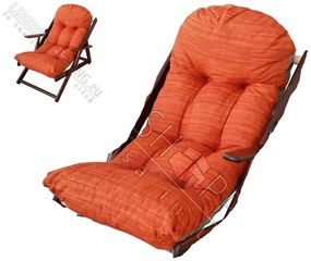 Cuscino imbottito per poltrona sdraio in policotone lusso Arancio