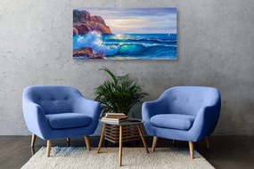 Stampa su tela – Onde marine sulla costa