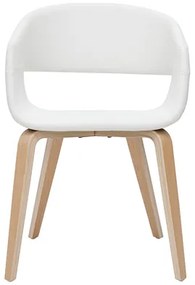 Sedie design in poliuretano bianco e base legno chiaro (set di 2) SLAM