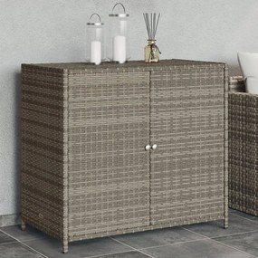 Armadietto portaoggetti giardino grigio 83x45x76 cm polyrattan