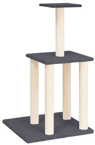 Albero per gatti con tiragraffi in sisal grigio scuro 85,5 cm