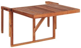 Tavolino sospeso da balcone 60 x 40 cm legno scuro UDINE Beliani