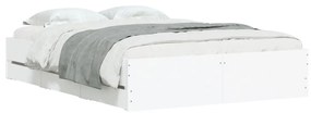 Giroletto con cassetti bianco 120x200 cm in legno multistrato