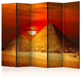Paravento design Piramidi di Giza - tramonto II - paesaggio delle piramidi egiziane