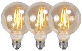 Set di 3 lampadine LED dimmerabili E27 G95 fumé 5W 380lm 2200K