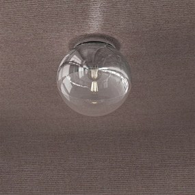 Plafoniera Contemporanea Target Metallo Cromo Vetro Cromo Trasp 1 Luce E27 25Cm