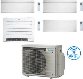 Daikin - Climatizzatore garanzia italia Stylish Bianco + Console WiFi Quadri Split Inverter 9000 + 9000 + 9000 + 12000 btu con u.e. 4MXM80A9 Classe