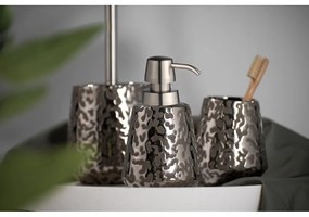 Dispenser di sapone in ceramica argento 0,35 l Burgos - Wenko