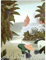 Arte International Carta da parati panoramica Hills Of Sapa - Dawn