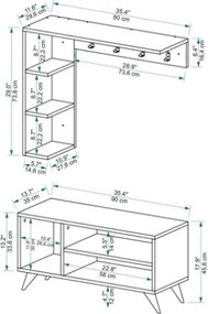 Mobile Ingresso Ad Angolo Con Appendiabiti E Scarpiera Effetto Legno E Bianco Samle