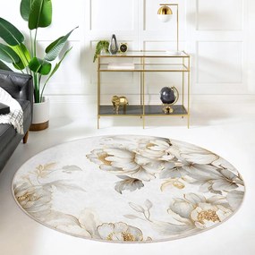 Tappeto rotondo in grigio chiaro/beige lavabile ø 120 cm Soft and Gentle – Mila Home