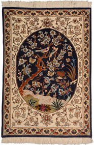 Isfahan Tappeto 70x100 Beige (Iran) Annodato A Mano